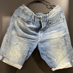 G Star Raw Denim Shorts 32 Men Distressed